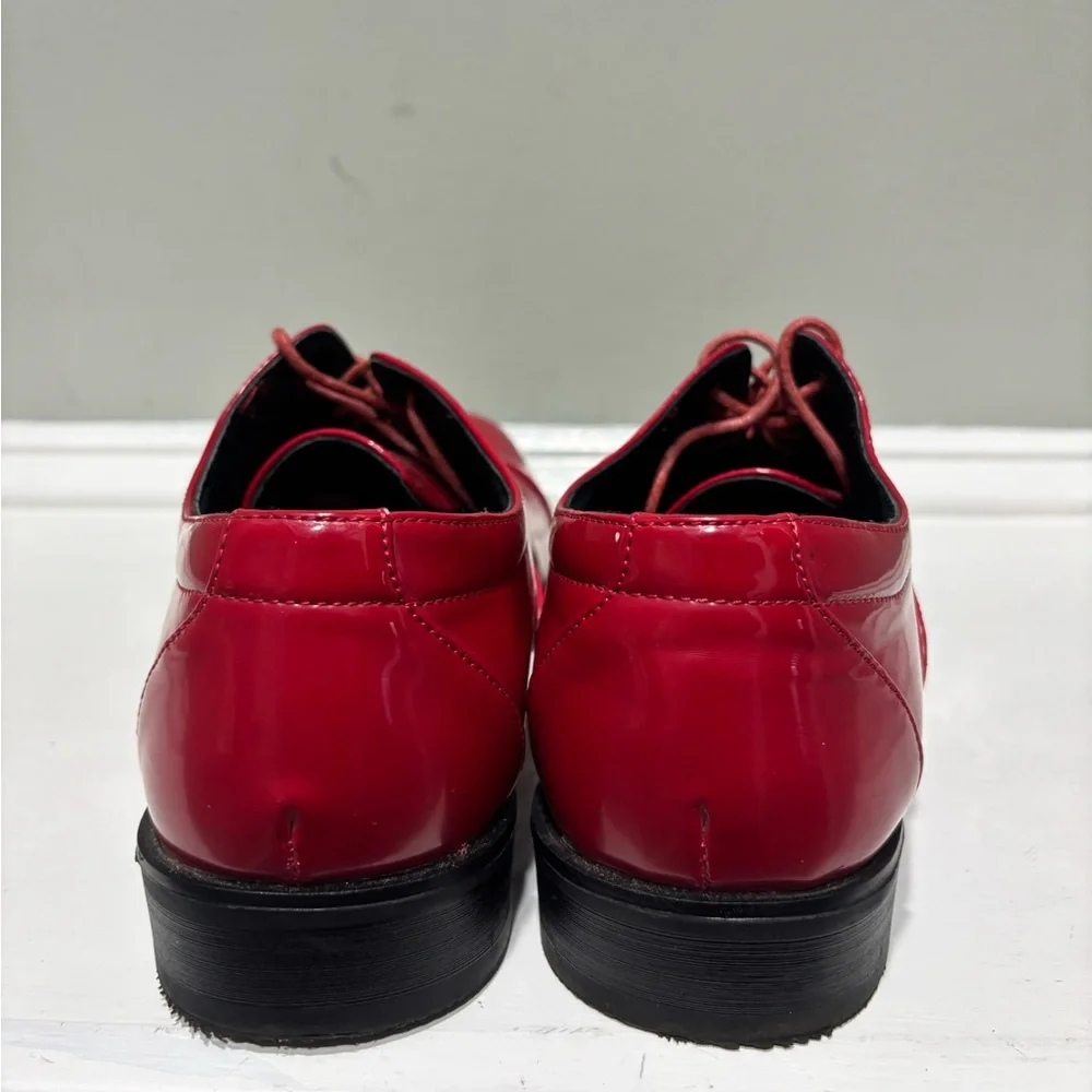 Stacy Adam’s Candy Apple Red Gala Captoe Men's Formal Dress Shoes-size 7.5 - Picture 8 of 10